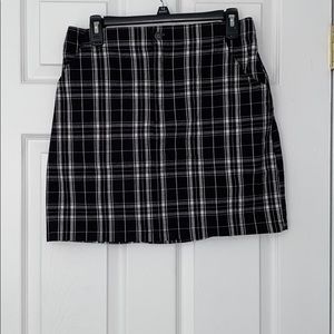 Black and white plaid skirt